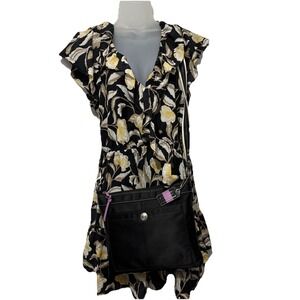 COACH Nylon Weekend‎ Swing pack Crossbody F13329 Black Purple Hang Tag
